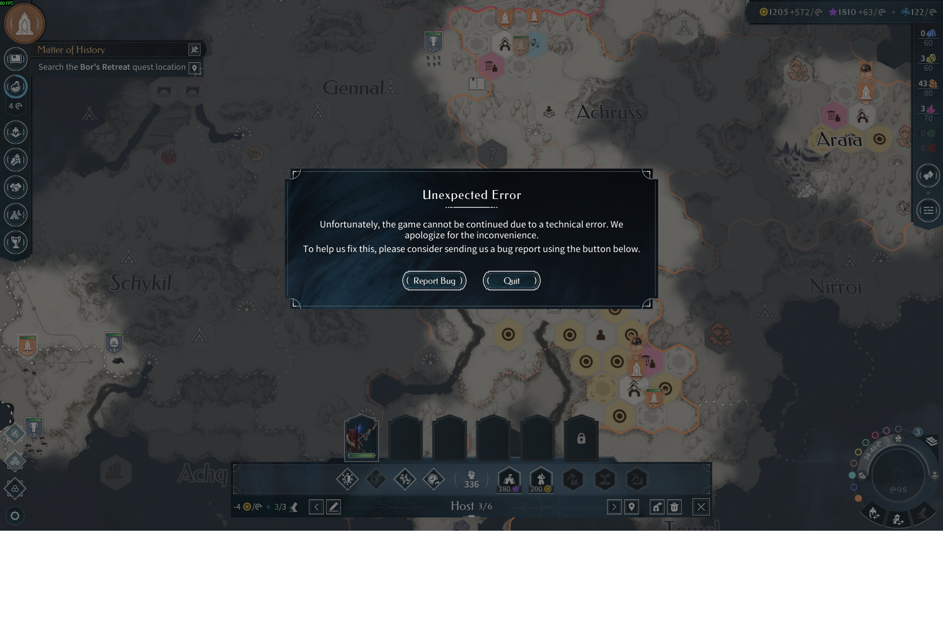 Unexpected Error - Endless Legend 2