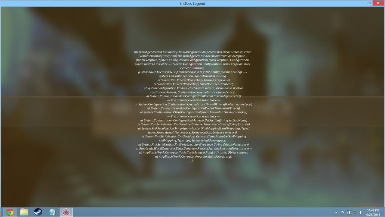 World Gen Error - Endless Legend