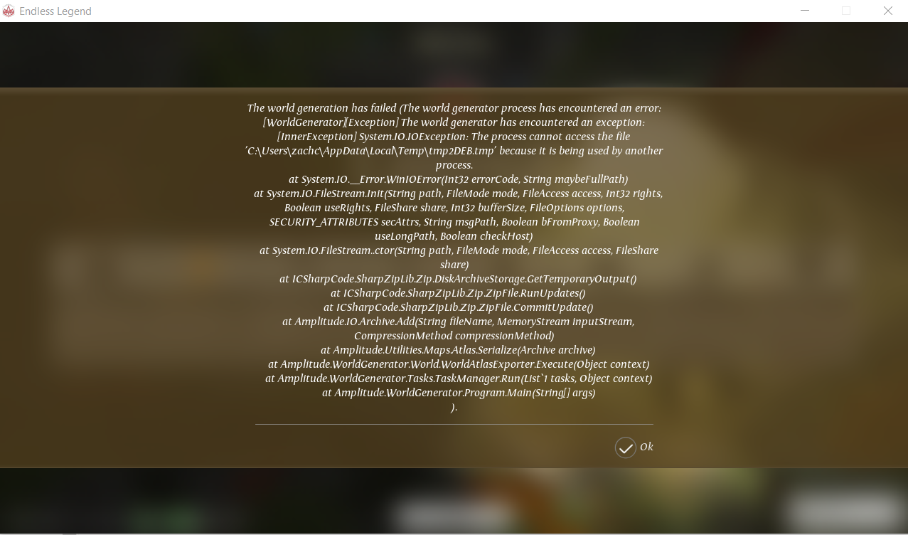 Map Generation Error - Endless Legend