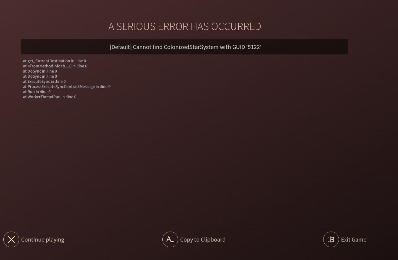 Serious Error - Reporting for your feedback - Endless Space 2