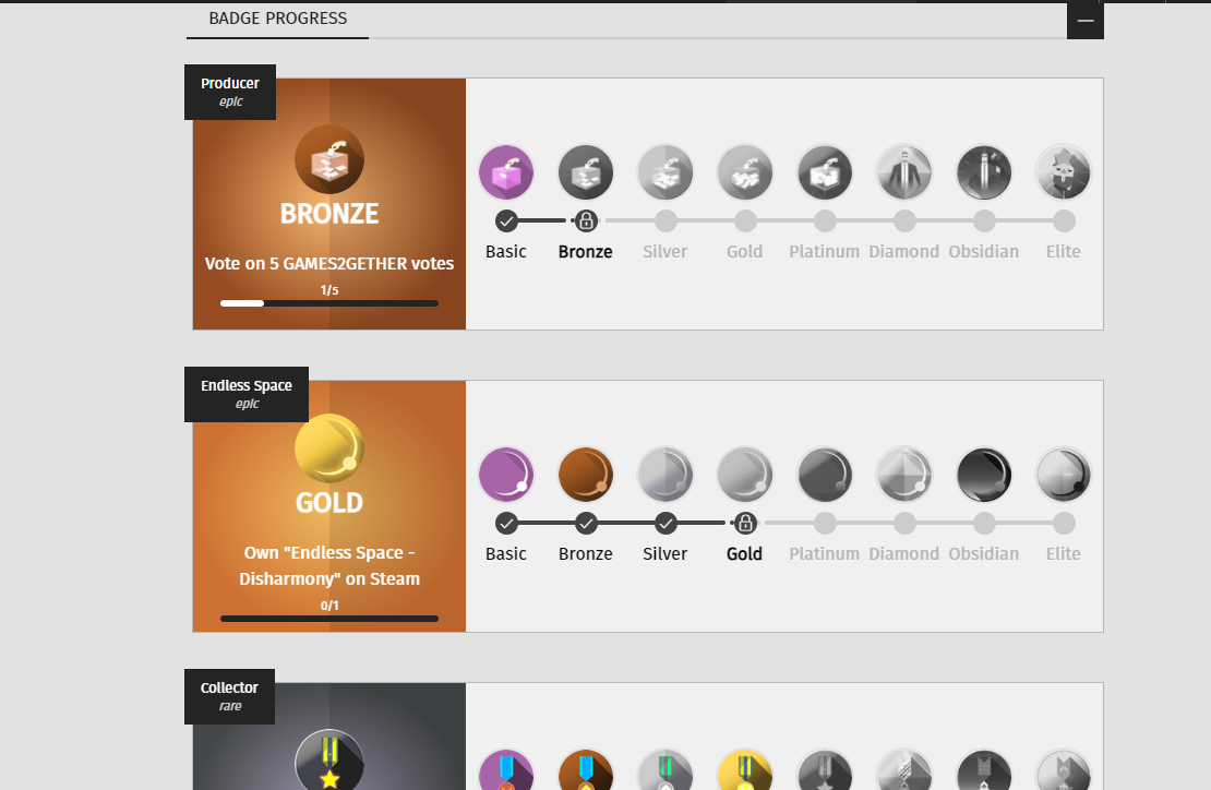 All Badge Progress in Infinite scroll Mode - Games2Gether